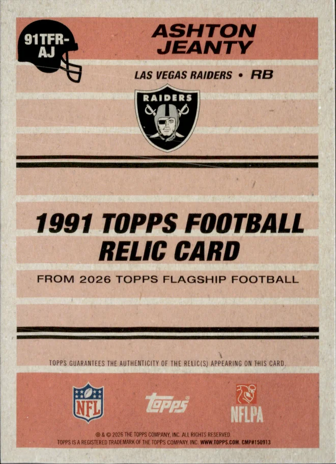 Ashton Jeanty card back
