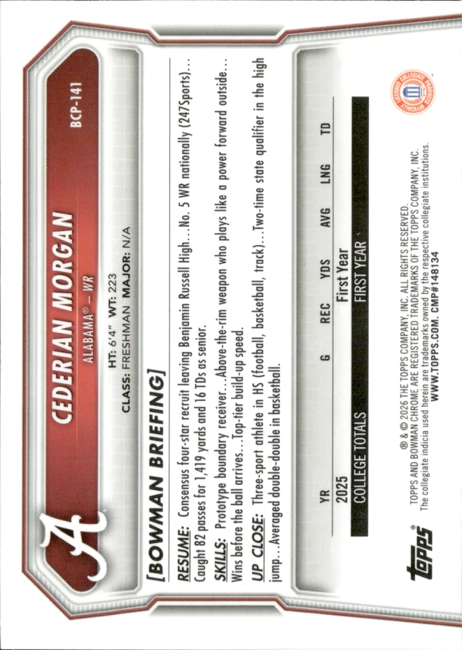 Cederian Morgan card back