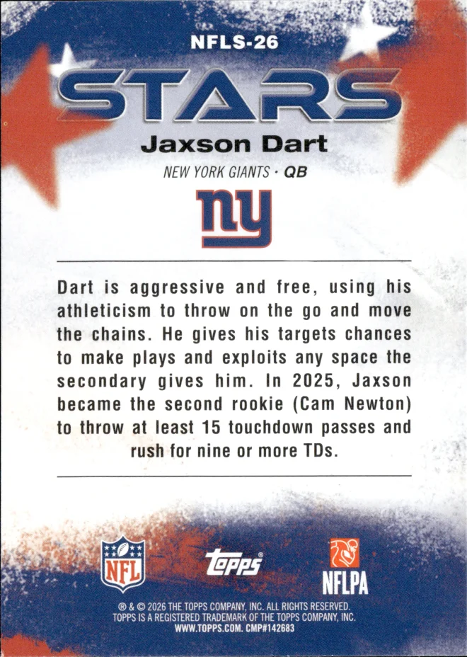 Jaxson Dart card back