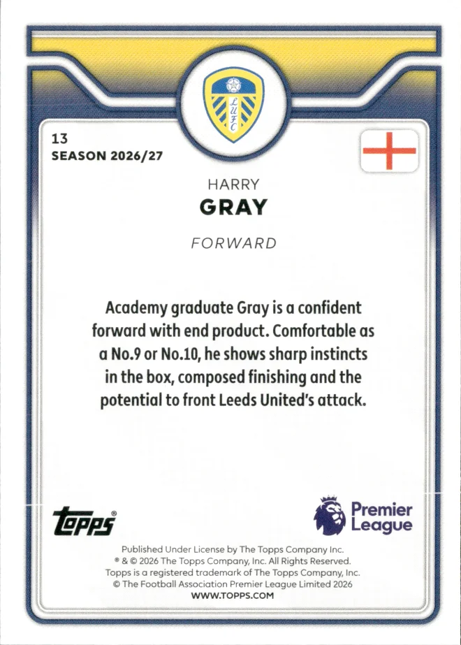 Harry Gray card back