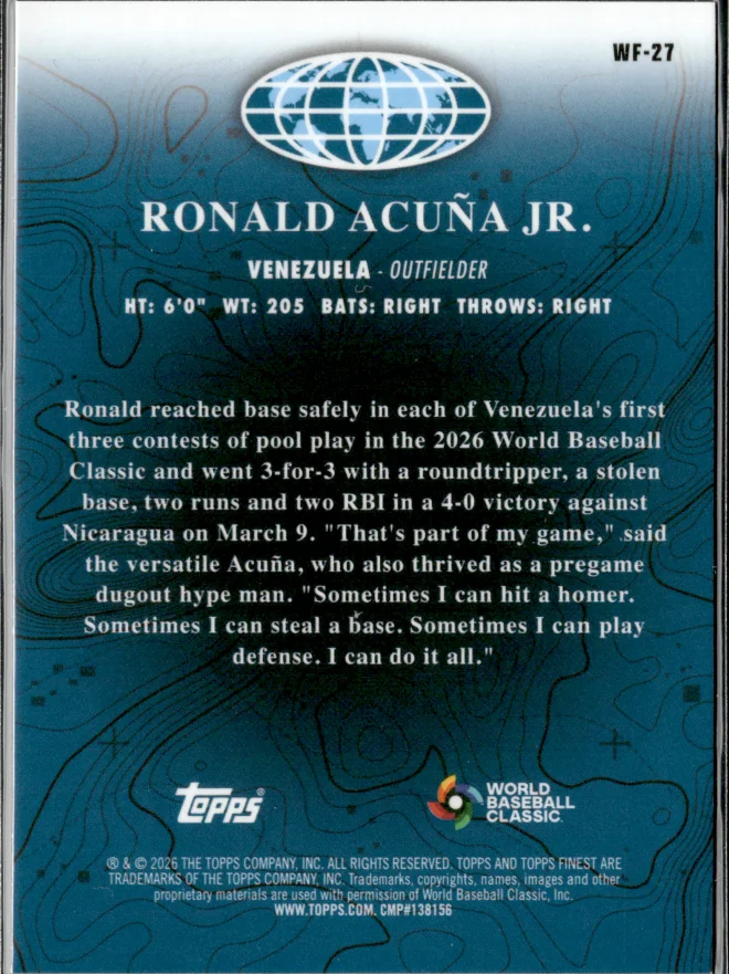 Ronald Acuña Jr. card back