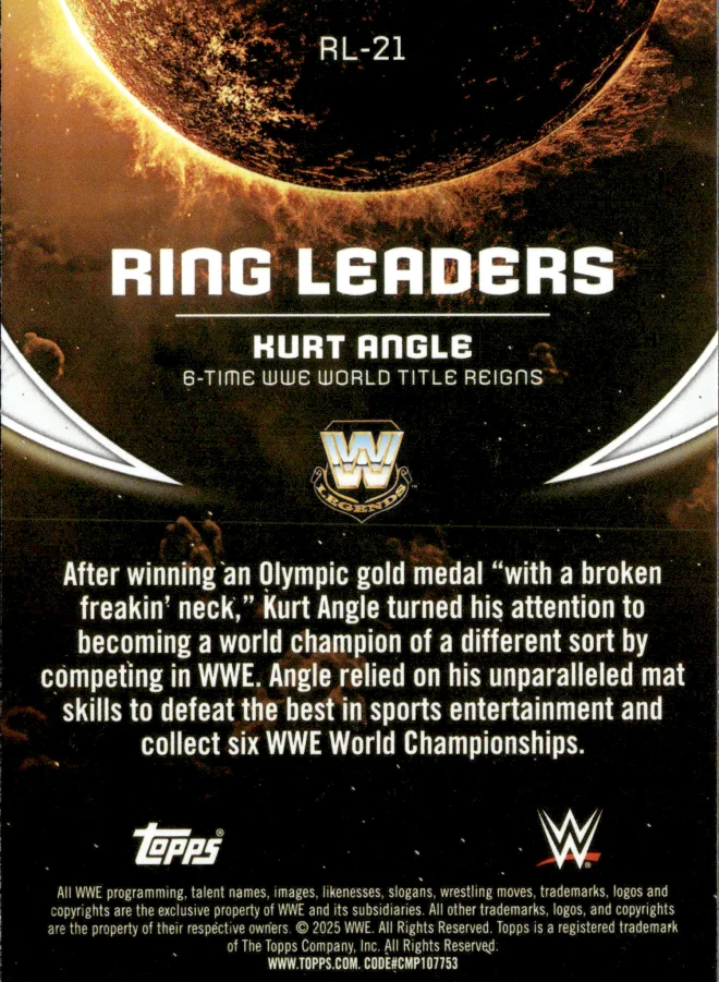 Kurt Angle card back