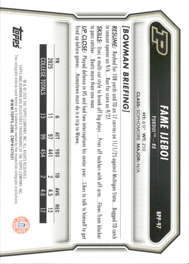 Fame Ijeboi card back