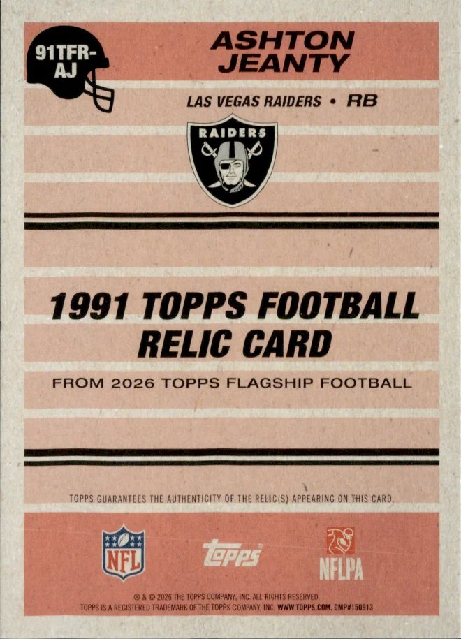 Ashton Jeanty card back