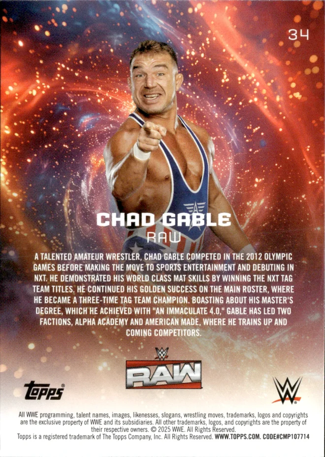 Chad Gable card back
