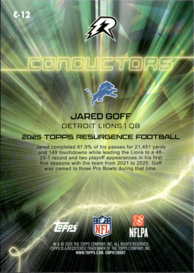 Jared Goff card back