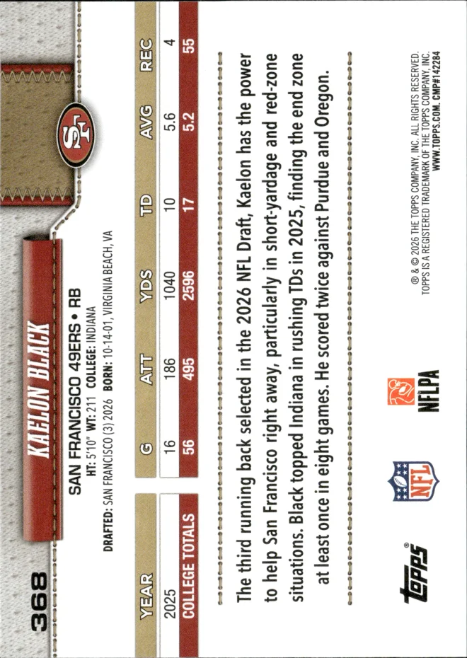 Kaelon Black card back