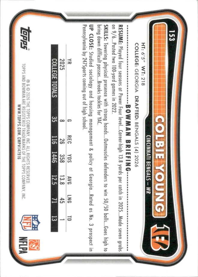 Colbie Young card back