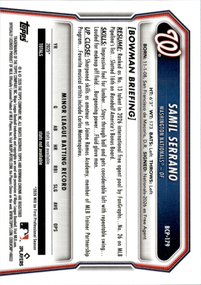Samil Serrano card back
