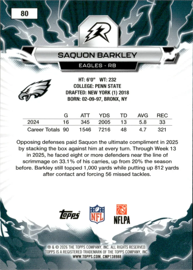 Saquon Barkley card back