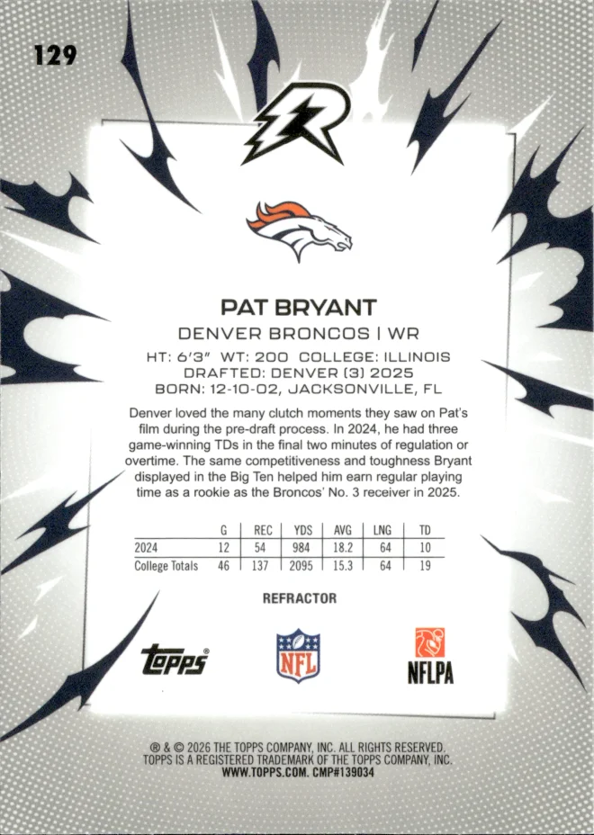 Pat Bryant card back