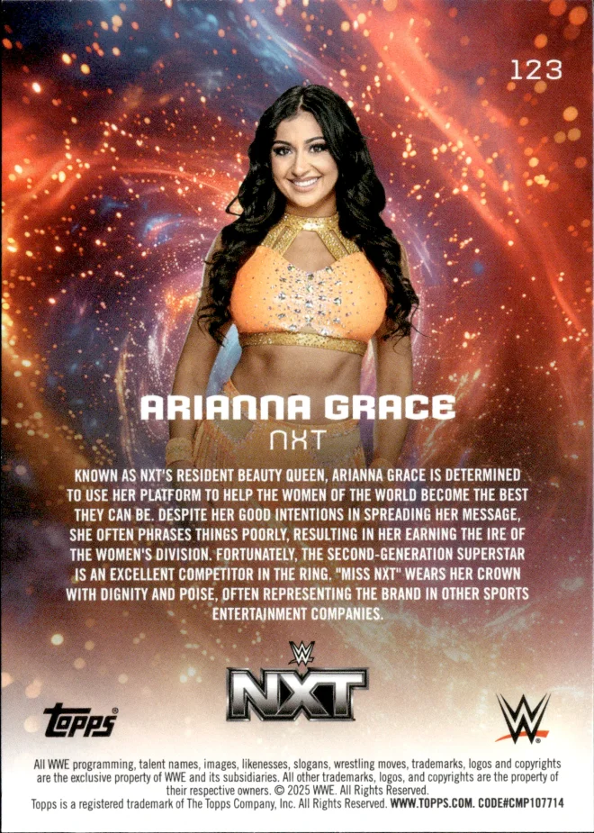 Arianna Grace card back