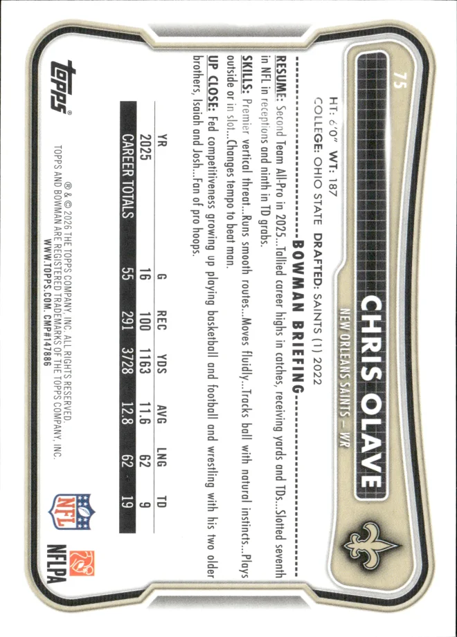 Chris Olave card back