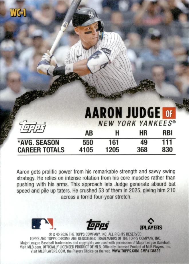 Aaron Judge card back