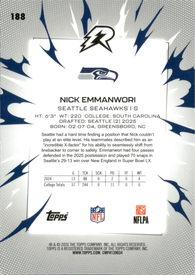 Nick Emmanwori card back
