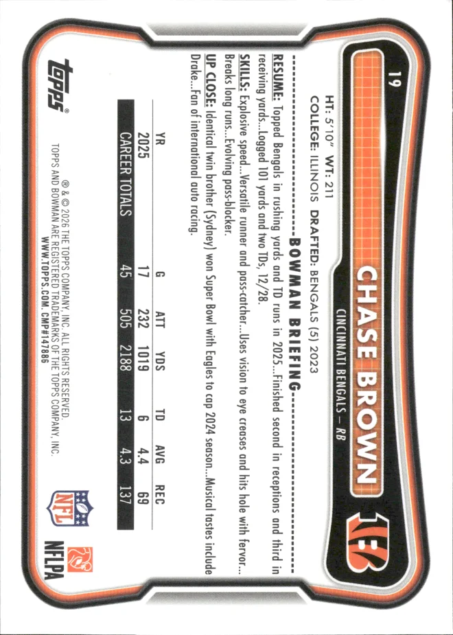 Chase Brown card back