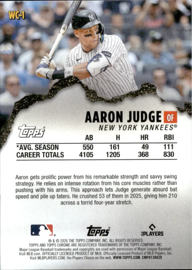 Aaron Judge card back
