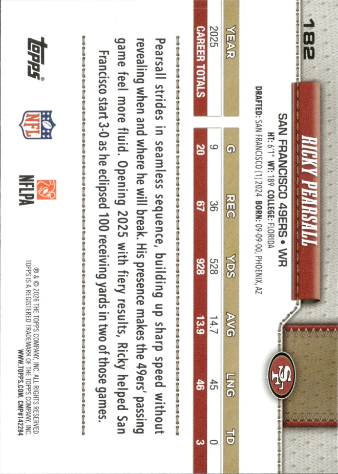 Ricky Pearsall card back