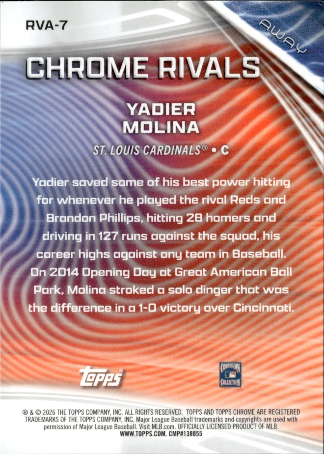 Yadier Molina card back