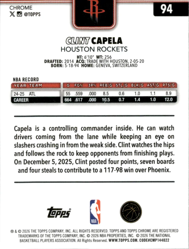 Clint Capela card back