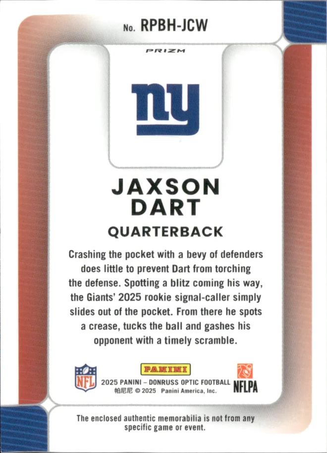 Jaxson Dart card back