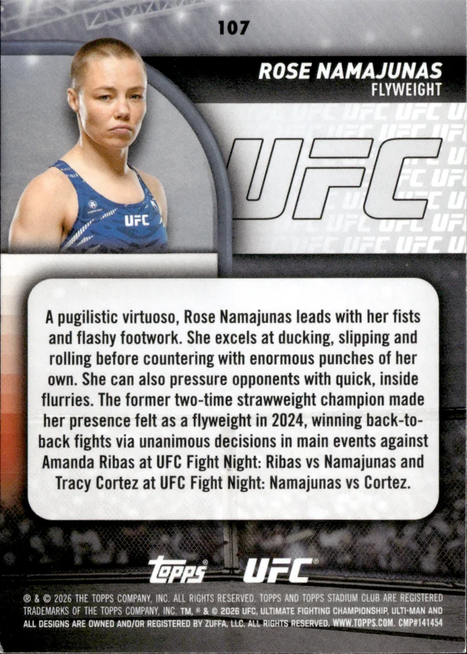 Rose Namajunas card back