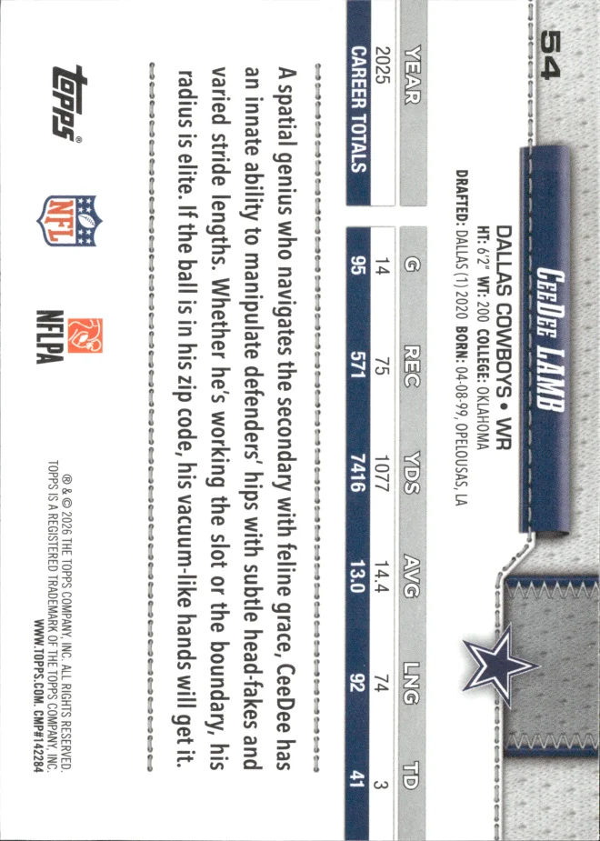 CeeDee Lamb card back