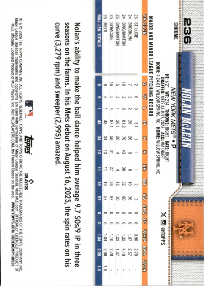 Nolan McLean card back