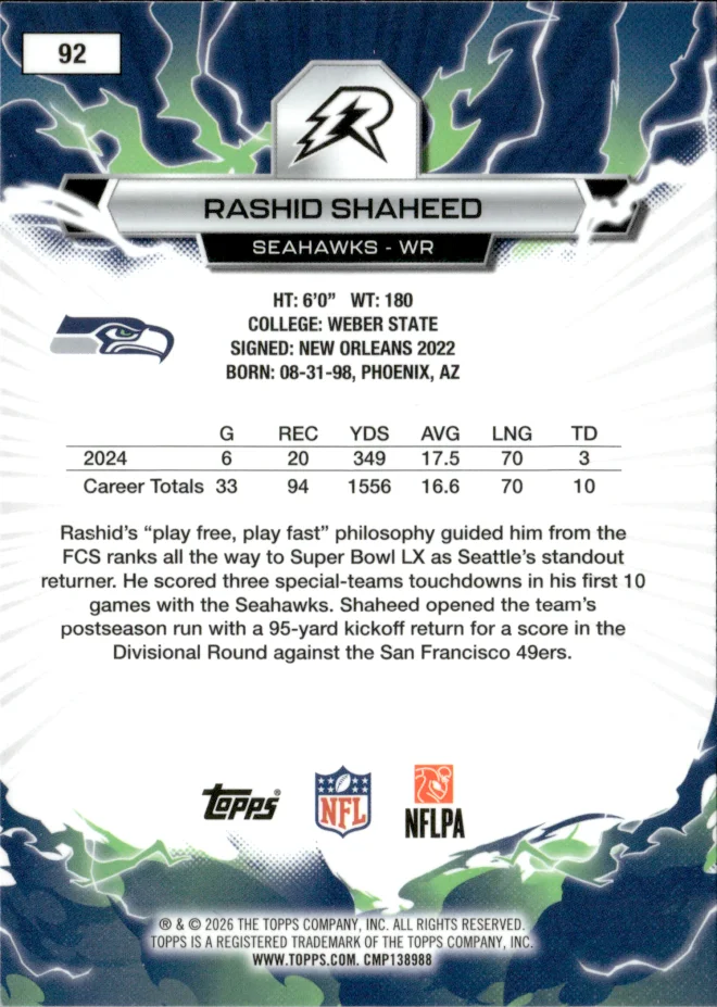 Rashid Shaheed card back