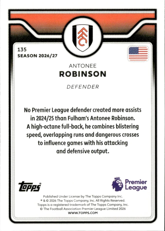 Antonee Robinson card back