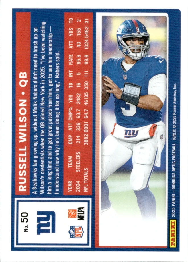 Russell Wilson card back