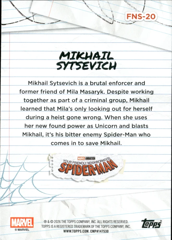 Mikhail Sytsevich card back