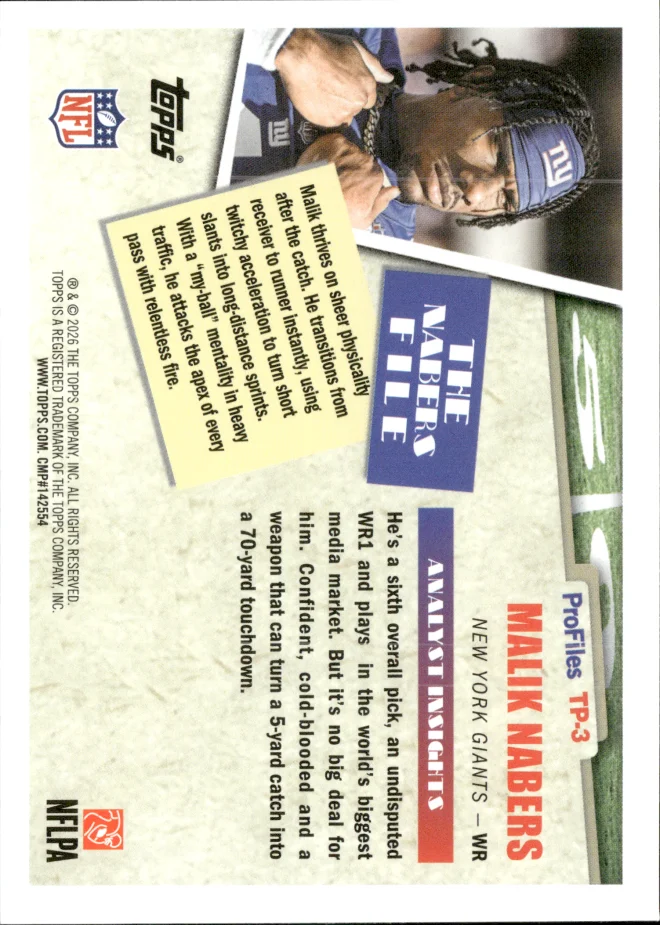 Malik Nabers card back