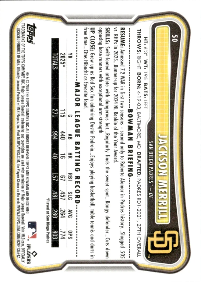 Jackson Merrill card back