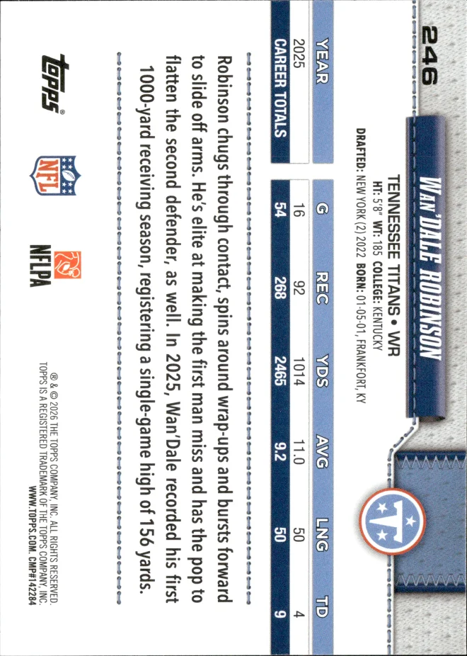 Wan'Dale Robinson card back