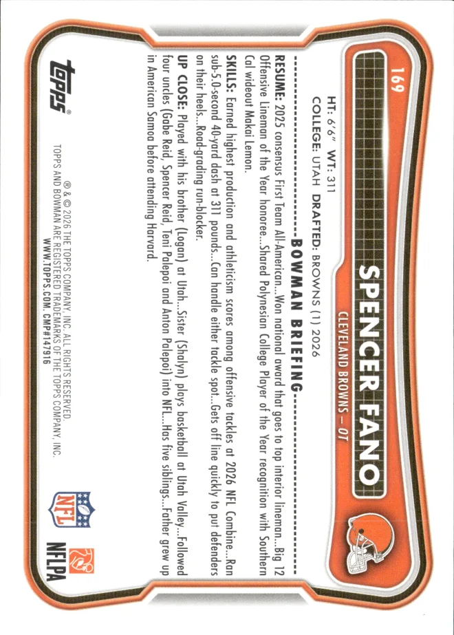 Spencer Fano card back