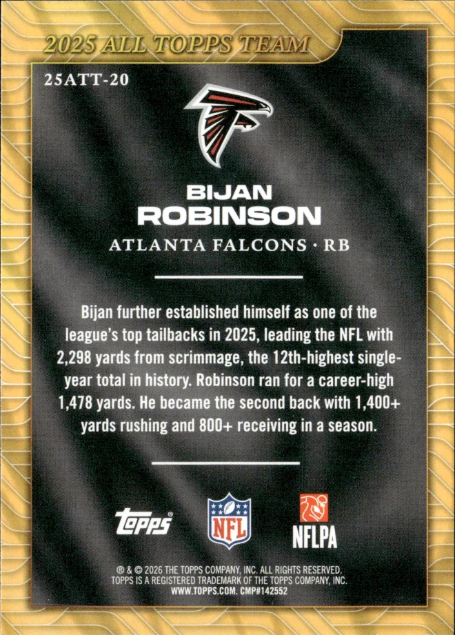 Bijan Robinson card back