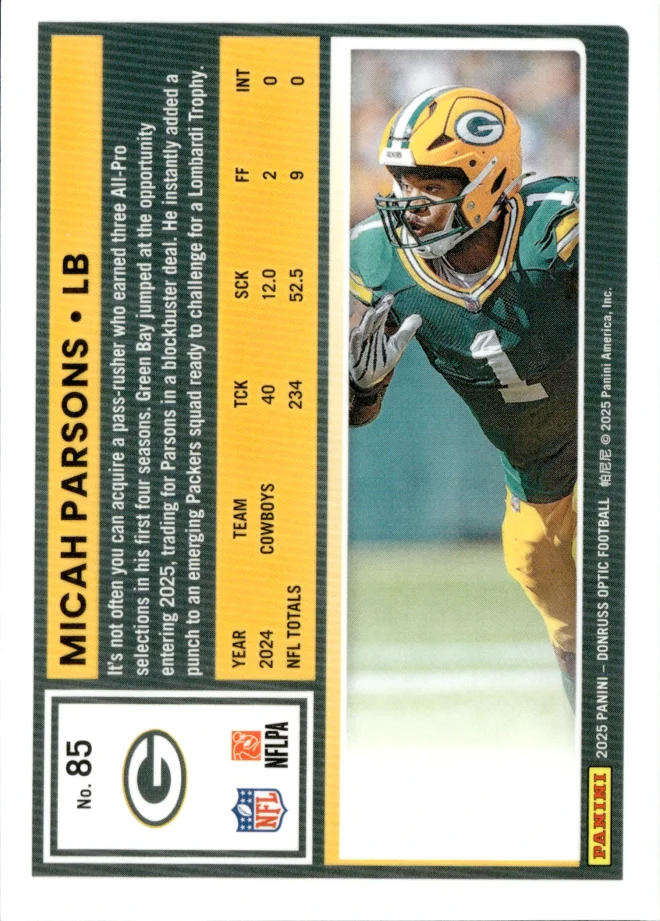 Micah Parsons card back