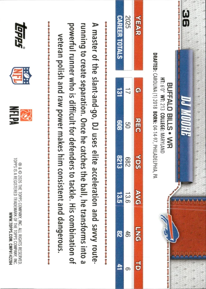 DJ Moore card back