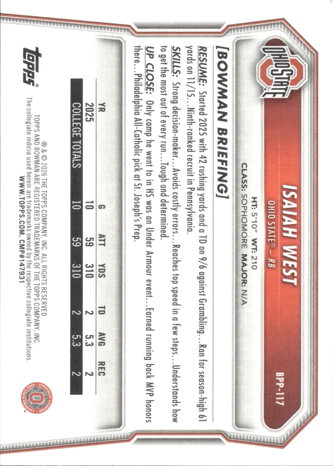 Isaiah West card back