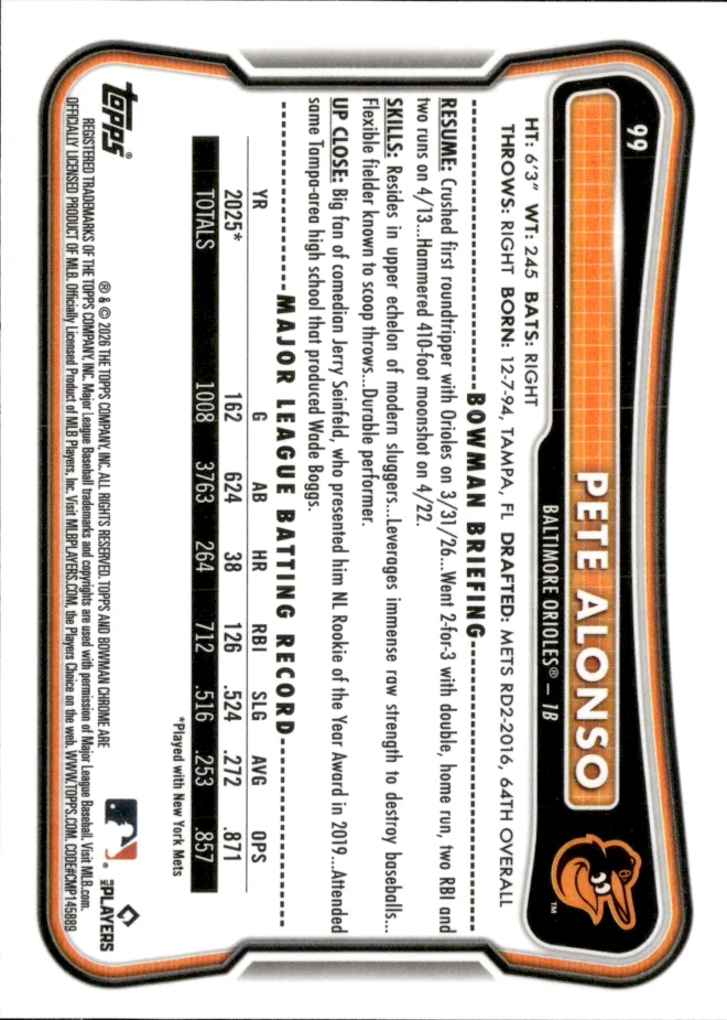 Pete Alonso card back