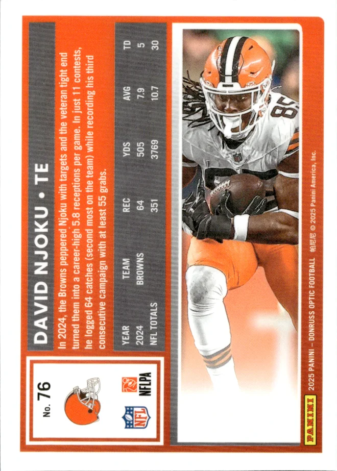 David Njoku card back