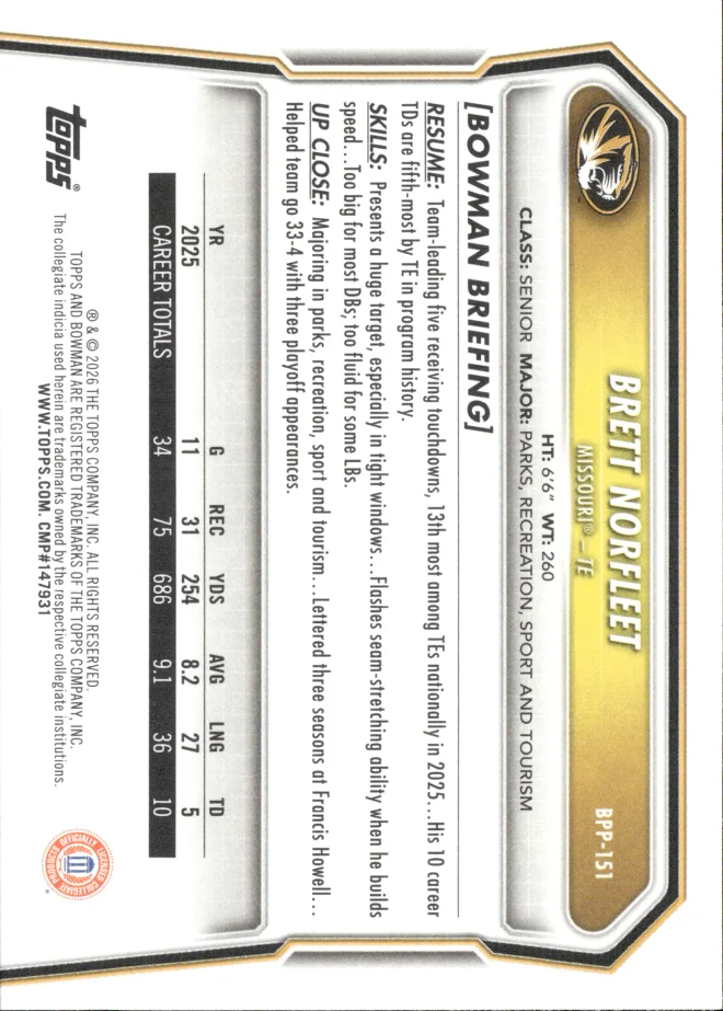 Brett Norfleet card back
