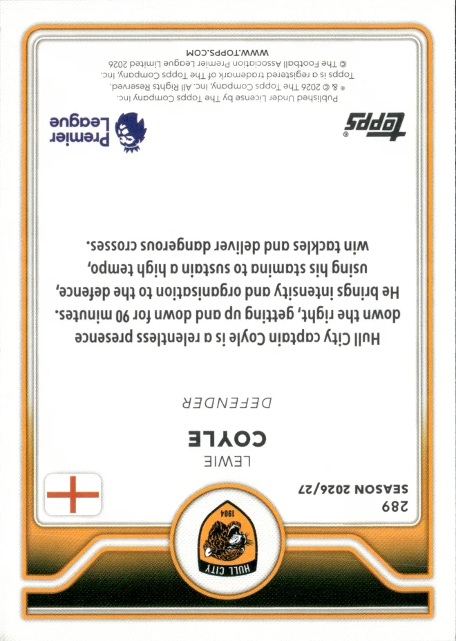 Lewie Coyle card back