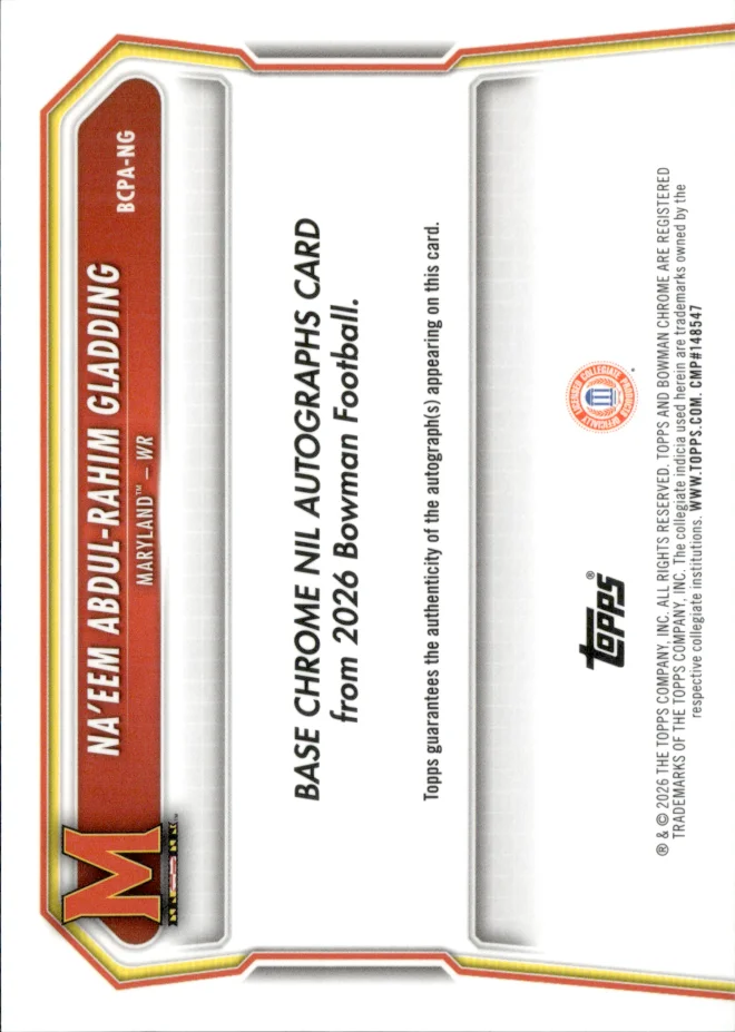 Na'eem Abdul-Rahim Gladding card back