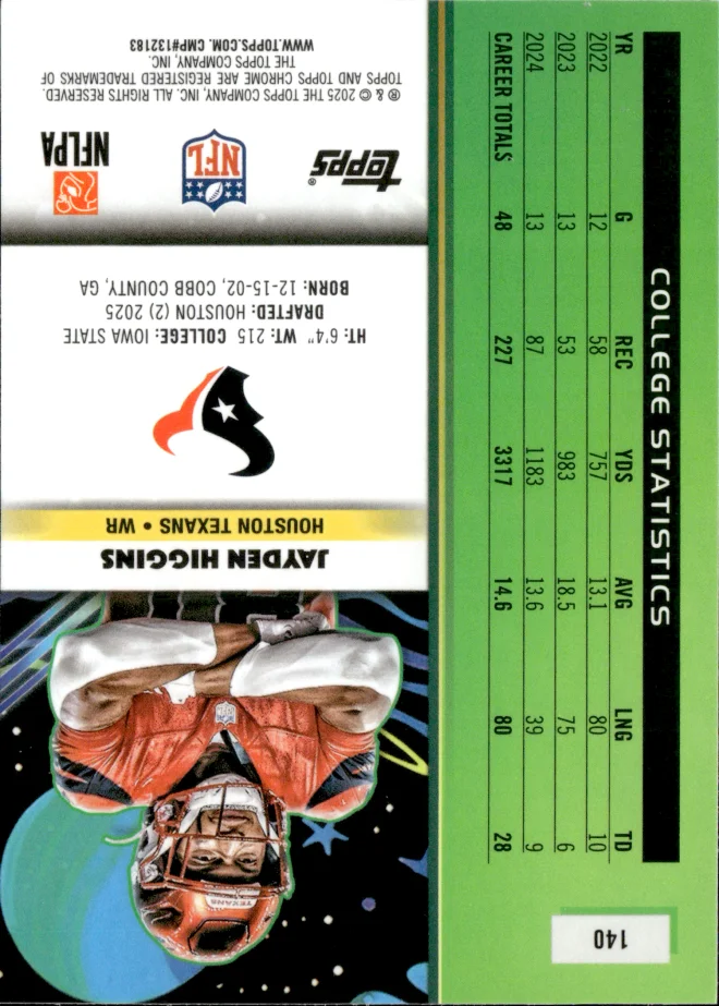 Jayden Higgins card back