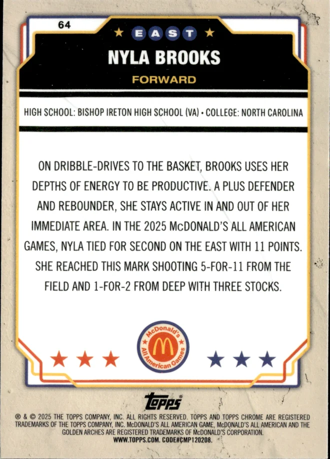 Nyla Brooks card back