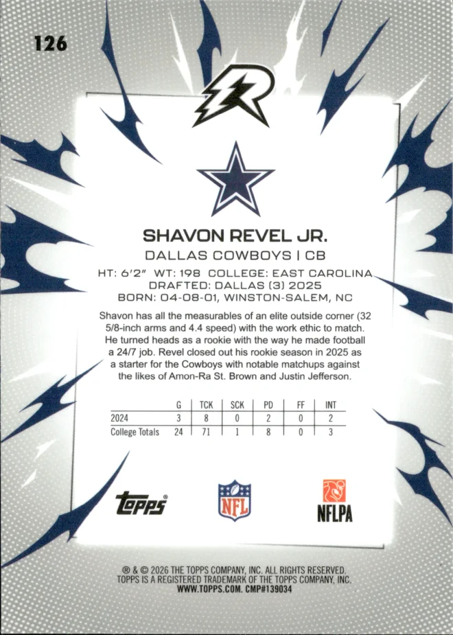 Shavon Revel Jr. card back