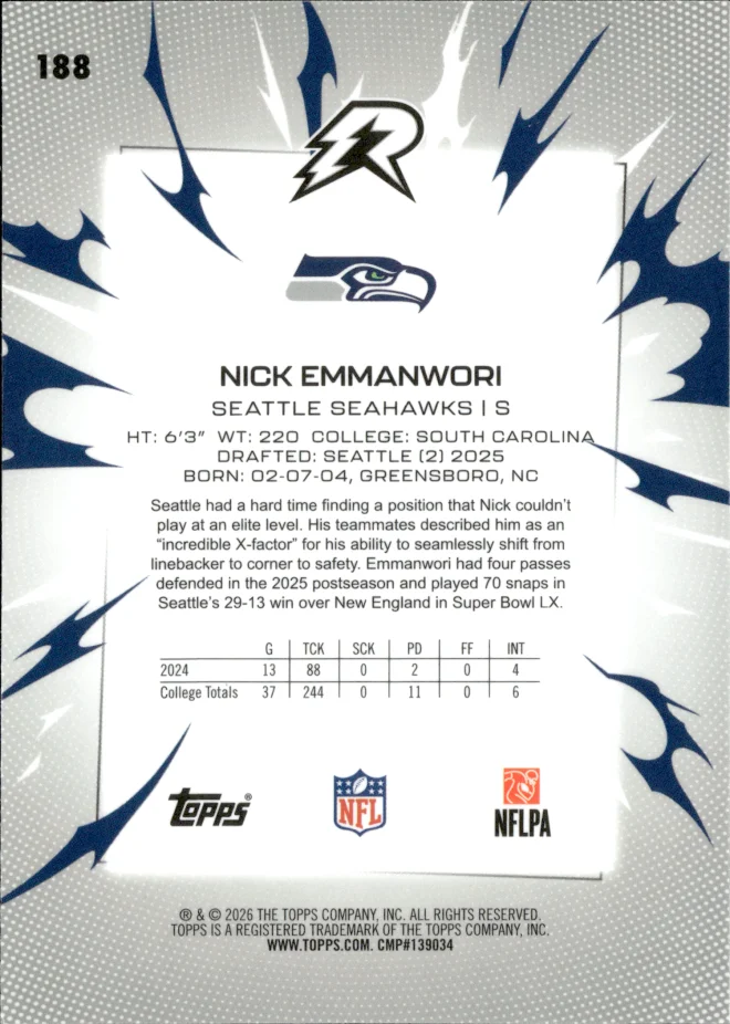 Nick Emmanwori card back