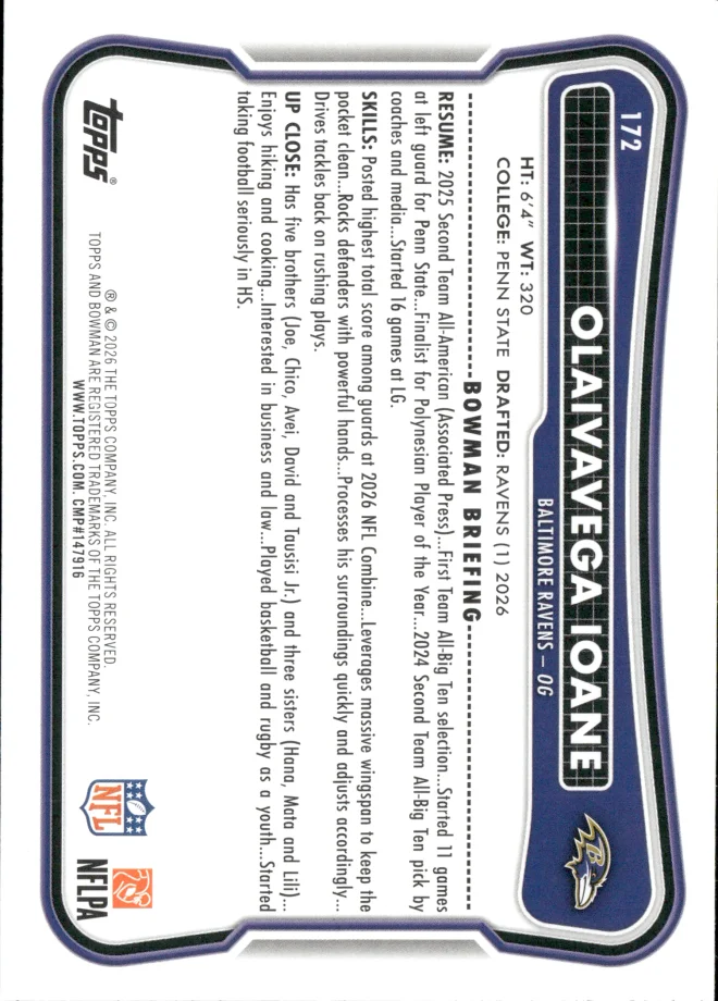 Olaivavega Ioane card back